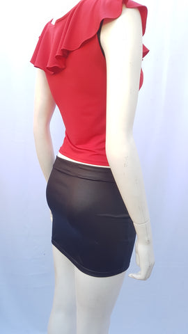 Minifalda Negra Semi-Brillo
